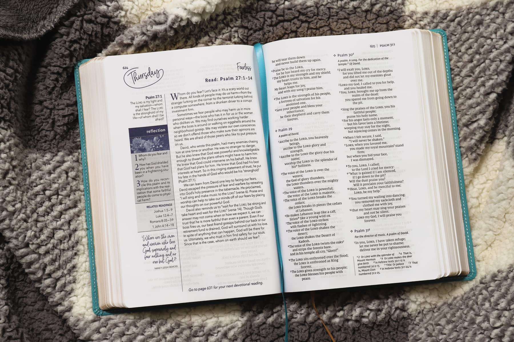 NIV, Women's Devotional Bible (By Women, for Women), Large Print, Leathersoft, Teal, Comfort Print - Image 7